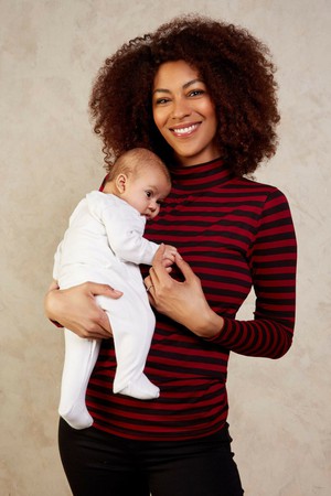 Ecovero™ Nursing Polo Neck | Stripe from Tilbea London