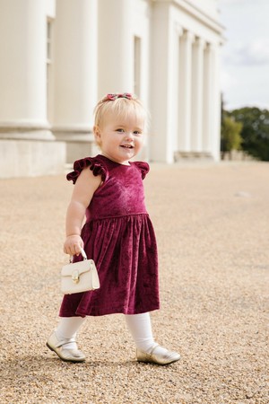 Tilly Red Velvet Girls Dress from Tilbea London