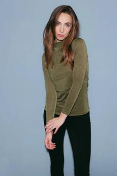 Nina Sparkly Nursing Top | Green via Tilbea London