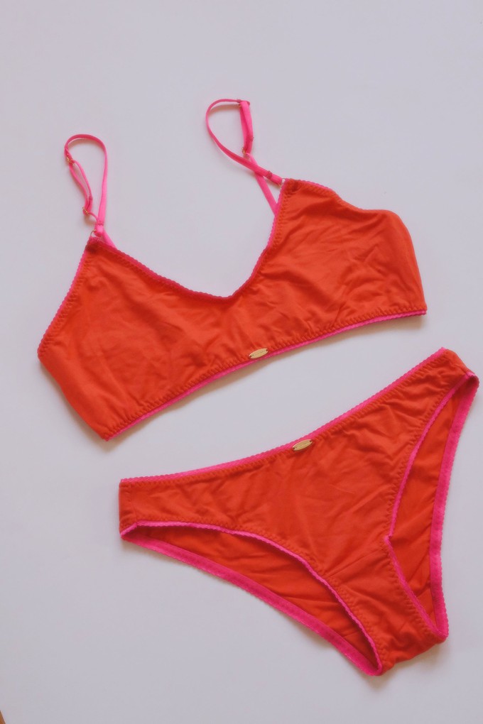 Orange Bamboo Crop Bralette from Troo