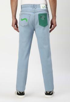 UnExcess Pledge | Hoch sitzende Slim-Jeans in Hellindigoblau via Un Denim