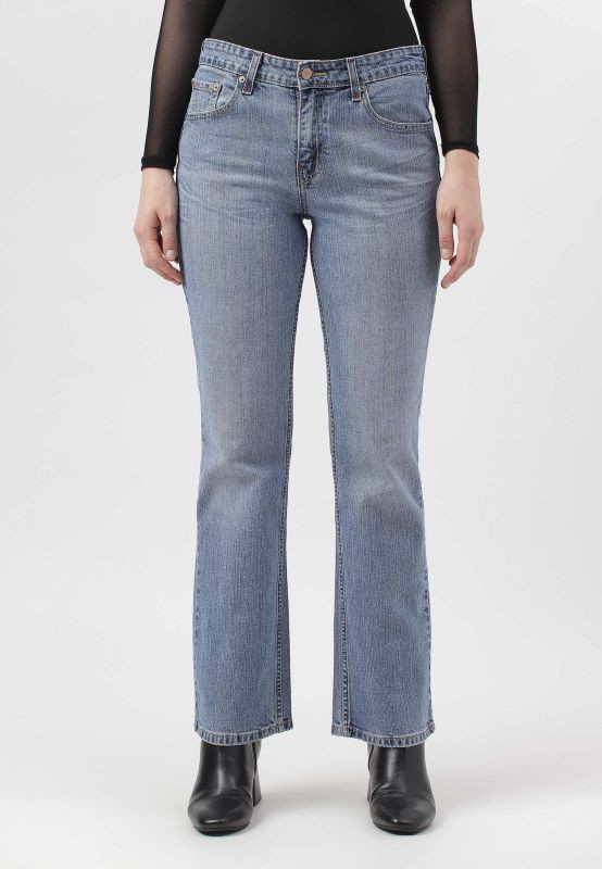 UnExcess Pledge | Hoch sitzende Bootcut-Jeans in normaler Passform in Hellindigo from Un Denim