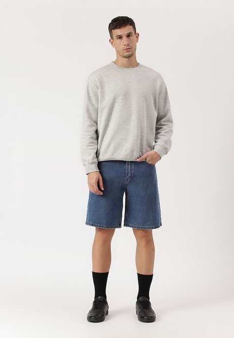 UnWaste Pledge | Hochgeschnittene Bermudashorts in dunklem Indigo from Un Denim