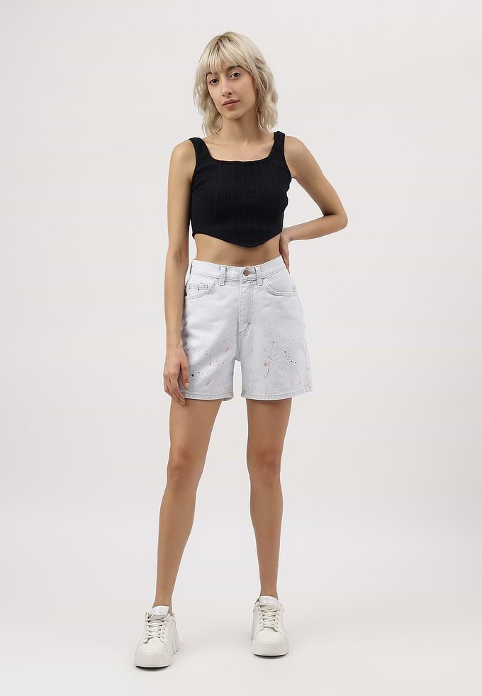 UnExcess Pledge | Weiße Shorts mit hoher Taille und Mom-Fit from Un Denim