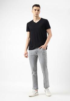 UnWaste-Versprechen | Graue Low-Rise-Slim-Jeans via Un Denim