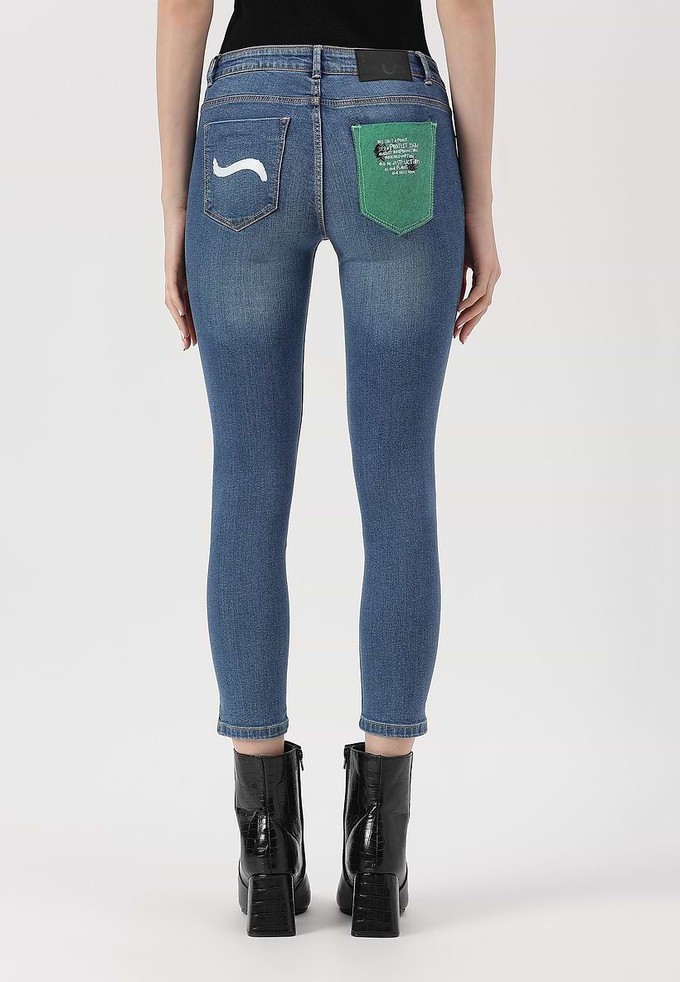 UnExcess Pledge | Niedrig sitzende verkürzte Skinny-Jeans in Mittelindigo from Un Denim