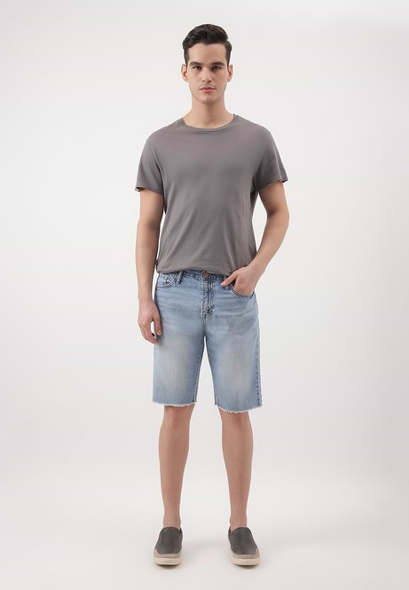 UnExcess Pledge | Gerade Shorts mit mittelhohem Bund in Hellindigo from Un Denim