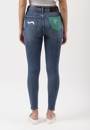 UnExcess Pledge | High Rise verkürzte Skinny-Jeans in Mittelindigo from Un Denim