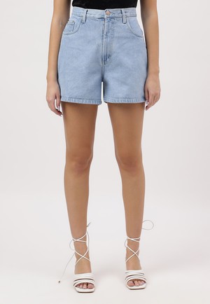 UnExcess Pledge | Shorts mit hoher Taille und Mom-Fit in Hellindigo from Un Denim