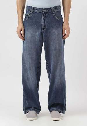 UnWaste Pledge | High Rise Baggy-Jeans in dunklem Indigoblau from Un Denim