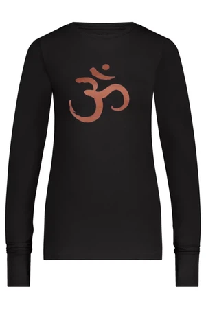 Karuna OM Longsleeve Yoga Shirt – Onyx Black from Urban Goddess