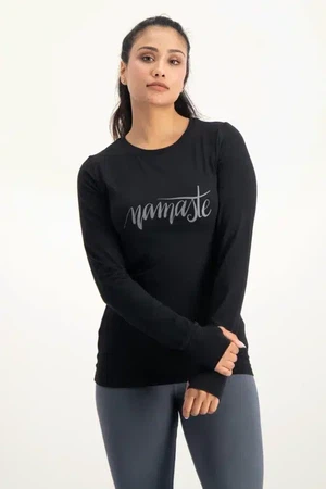 Namaste Core Yoga Longsleeve – Onyx Black from Urban Goddess