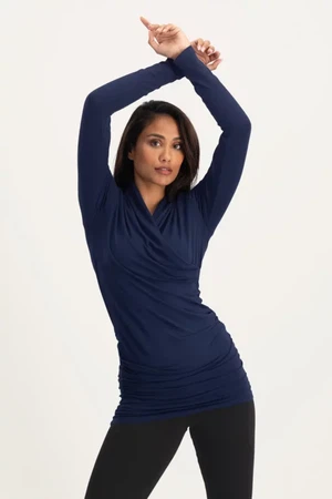 Good Karma Longsleeve Yoga Shirt – Midnight from Urban Goddess