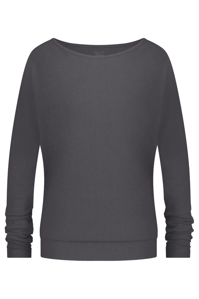 Budhi Longsleeve Yoga Top – Charcoal from Urban Goddess