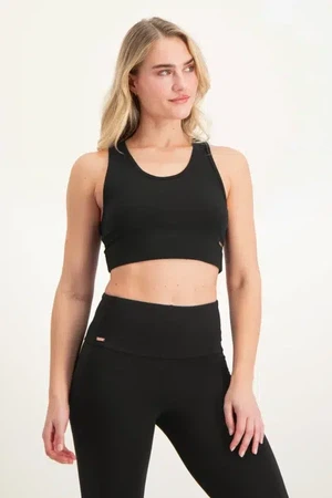 Surya Yoga Sports Bra – Onyx Black from Urban Goddess