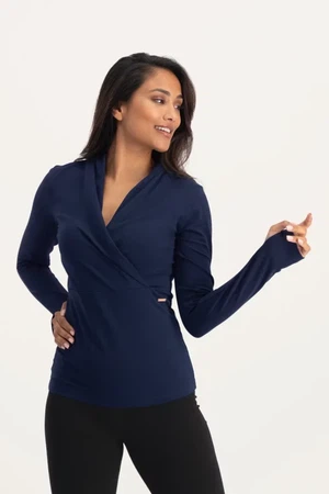 Ishtar Long Sleeve Yoga Top – Midnight from Urban Goddess