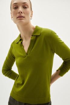 The Organic Cotton Lightweight Polo - Kiwi Green via Urbankissed