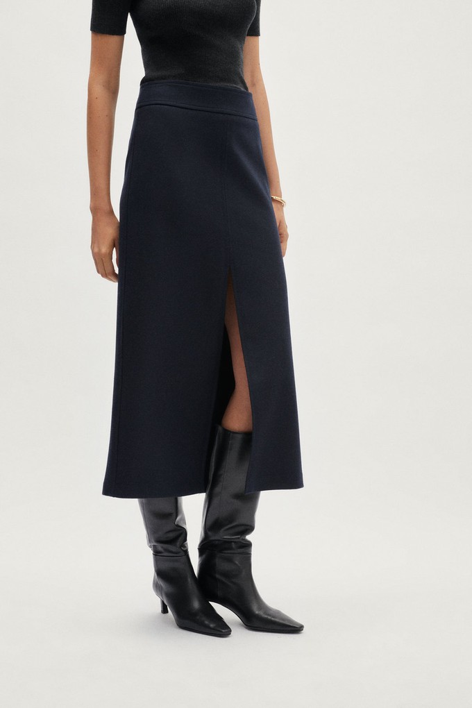 The Woolen Skirt - Blue Navy from Urbankissed