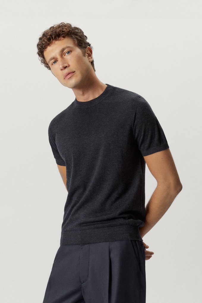 The Ultrasoft Wool T-shirt - Anthracite Melange from Urbankissed