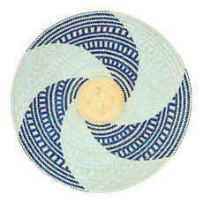 Round Placemats Natural Straw Woven Blue (Set x 4) via Urbankissed