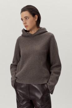 The Woolen Ribbed Hoodie - Taupe via Urbankissed