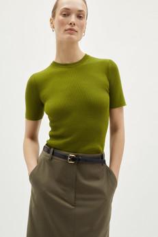 The Organic Cotton Ribbed Tee - Kiwi Green via Urbankissed