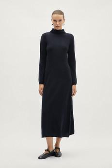 The Woolen Flared Dress - Blue Navy via Urbankissed