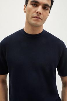 The Organic Cotton Ribbed T-shirt - Deep Blue via Urbankissed