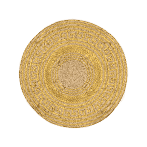 Round Placemats Natural Straw Woven Gold (Set x 4) from Urbankissed