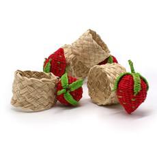 Napkin Rings Red - Strawberry Fruit (Set x 4) via Urbankissed