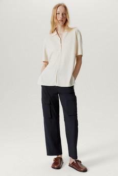 The Linen Cotton Short Sleeve Relaxed Shirt - Milk White via Urbankissed