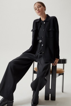 The Merino Wool Long Jacket - Black from Urbankissed