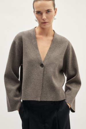 The Woolen Sleek Jacket - Taupe from Urbankissed