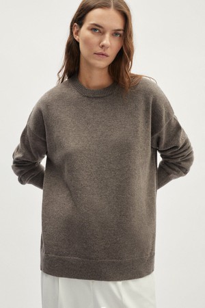 The Woolen Oversize Sweater - Taupe from Urbankissed