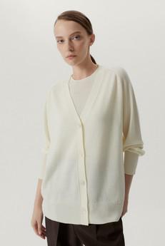 The Ultrasoft Wool Relaxed Cardigan - Natural White via Urbankissed