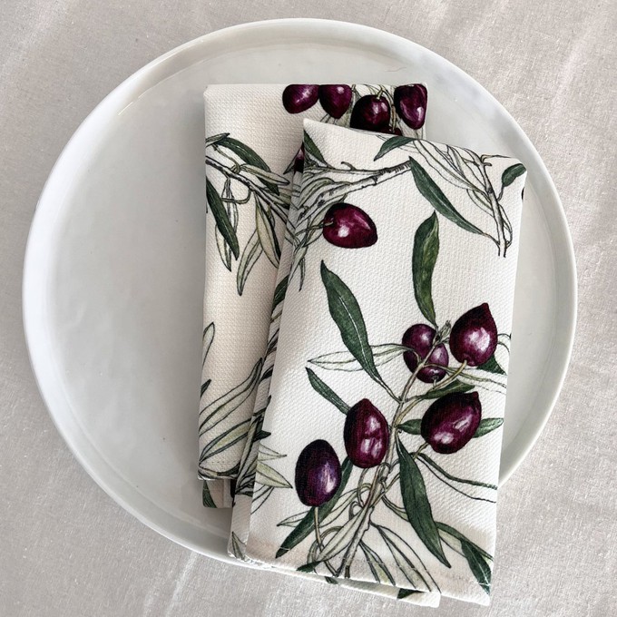 Floral Cloth Napkins (Set of 2) - Mediterranean from Urbankissed