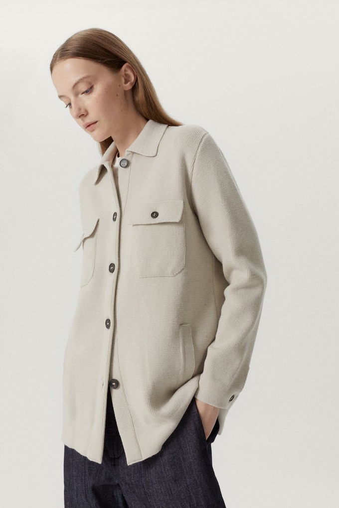 The Merino Wool Long Jacket - Pearl from Urbankissed