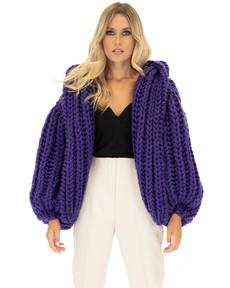 Hooded Chunky Cardigan - Violet via Urbankissed