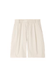 Pleated pinstripe bermuda via Vanilia