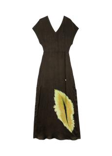 Deep v feather dress via Vanilia