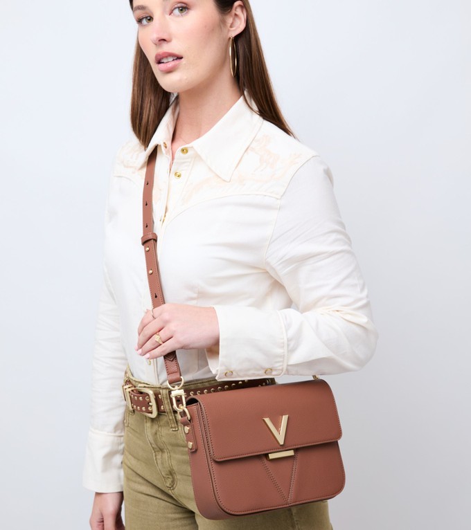 Margot Vegan Bio-Based Bamboo Leather Crossbody in Brown from Votch