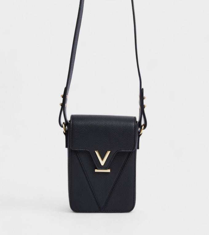 Luna Compact Vegan Bio-Based Bamboo Phone Bag in Black from Votch