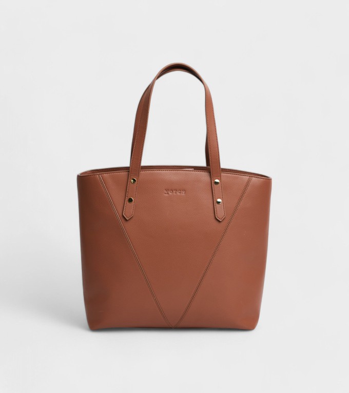 Honor Vegan Bio-Based Bamboo Leather Tote Bag in brown from Votch