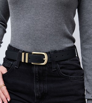 Olive Vegan Bio-Based Bamboo Classic belt in black from Votch