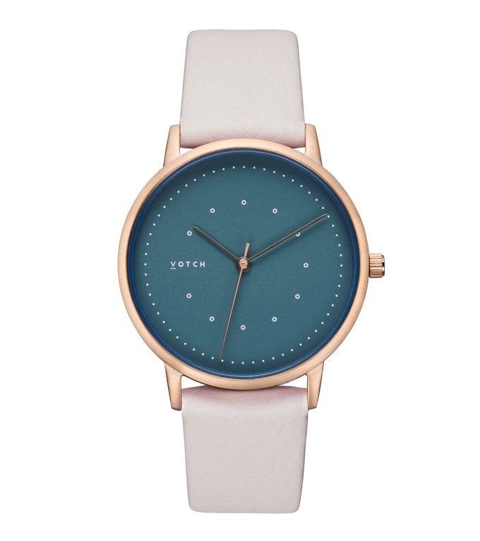 Rose Gold & Light grey with Blue Watch | Lyka from Votch