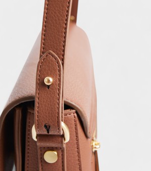 Margot Vegan Bio-Based Bamboo Leather Crossbody in Brown from Votch