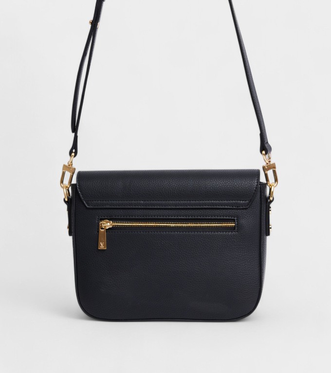 Margot Vegan Bio-Based Bamboo Leather Crossbody in Black from Votch