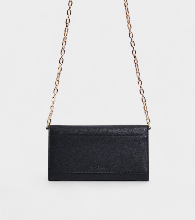 Luella Vegan Bio-Based Bamboo Leather Chain Purse in Black from Votch