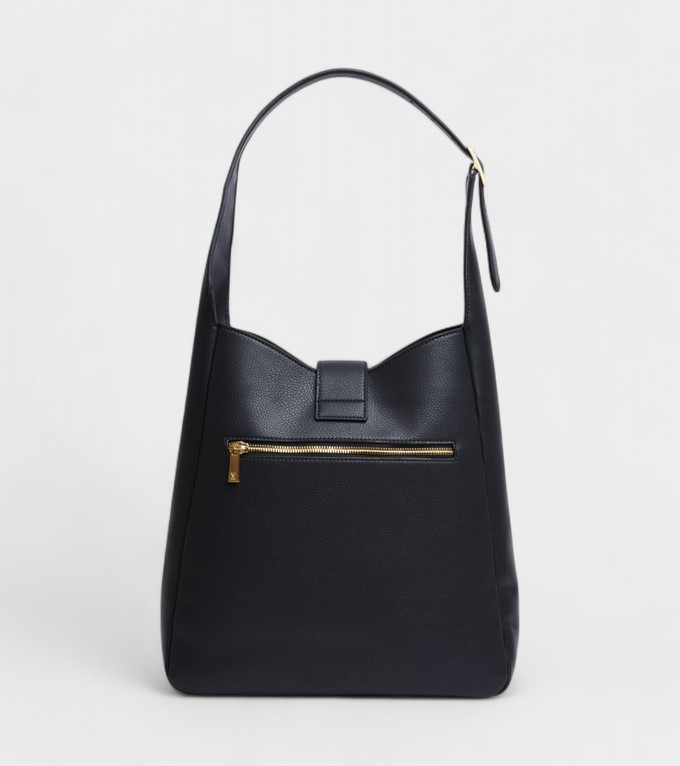 Nancy Vegan Bio-Based Bamboo Leather Elevated Tote Bag in black from Votch