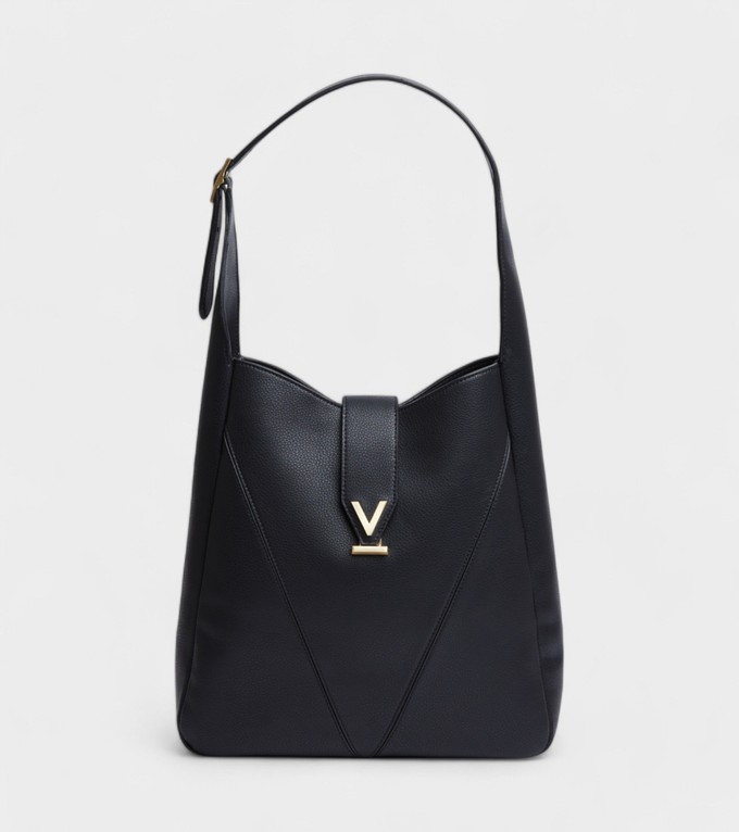 Nancy Vegan Bio-Based Bamboo Leather Elevated Tote Bag in black from Votch